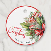 Festival süße Candy Canes Frohe Weihnachten Geschenkanhänger (Vorderseite)