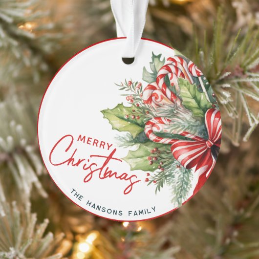 Festival süße Candy Canes Frohe Weihnachten Ornament (Baum)