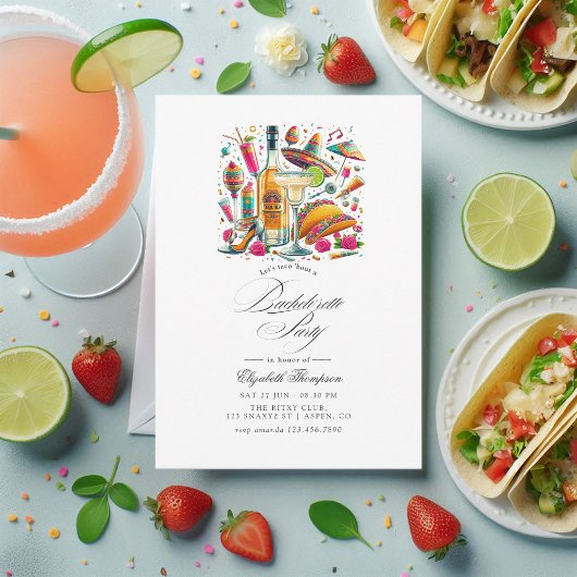 Festival Tacos & Tequila Fiesta Bachelorette Bash Einladung