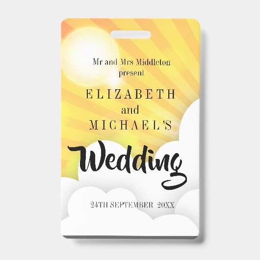 Festival Thema Spaß Hochzeit Einladung Ausweis (Front)