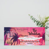 Festival Ticket Palm Pink Sunset Hochzeit (Stehend Vorderseite)