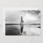 Festival Tree Red Black Wedding Foto Vielen Dank Einladung (Rückseite)