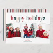Festival Trio Happy Holidays Rote/Grüne Typografie (Vorne/Hinten)