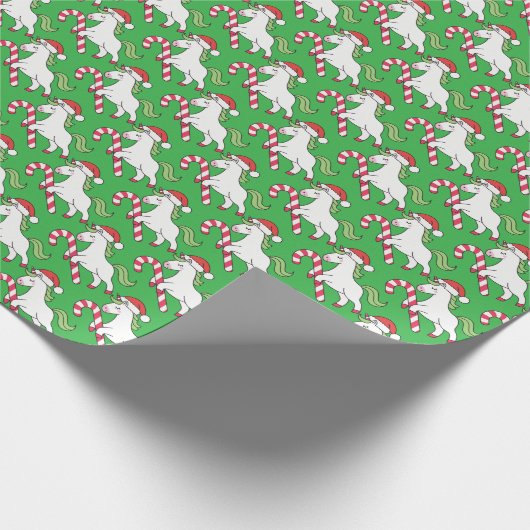 Festival Unicorn Candy Cane Geschenkwrap Geschenkpapier (Ecke)