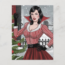 Festival Vampire Lady Weihnachten Postkarte