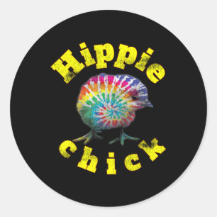 Festival Vibe Hippy Chick Gefärbte Krawatte Chick Runder Aufkleber