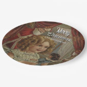 Festival Vintag Girl Santa Doll Platin Pappteller (Schrägansicht)
