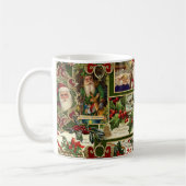Festival Vintage Christmas Ephemera Collage Green Kaffeetasse (Links)