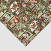 Festival Vintage Christmas Ephemera Collage Green Seidenpapier (Ausschnitt)