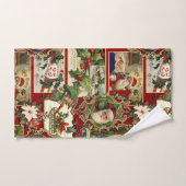 Festival Vintage Christmas Ephemera Collage-Red Badhandtuch Set (Handtuch)