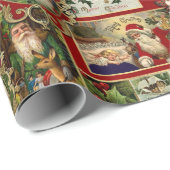 Festival Vintage Christmas Ephemera Collage-Red Geschenkpapier (Rolleneckpunkt)