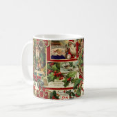 Festival Vintage Christmas Ephemera Collage-Red Kaffeetasse (Vorderseite Links)