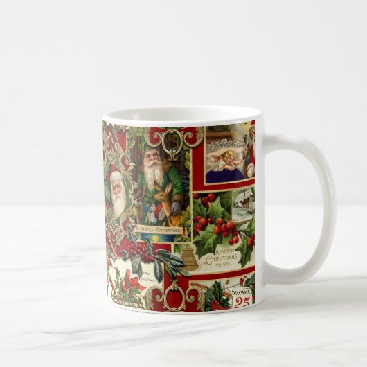 Festival Vintage Christmas Ephemera Collage-Red Kaffeetasse (Rechts)
