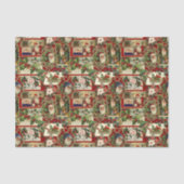 Festival Vintage Christmas Ephemera Collage-Red Seidenpapier (Vorderseite)