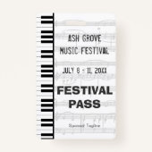 Festival-Zugangs-Durchlauf-Klavier-Tastatur-Thema Ausweis (Vorderseite)