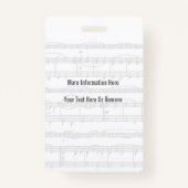 Festival-Zugangs-Durchlauf-Klavier-Tastatur-Thema Ausweis (Rückseite)