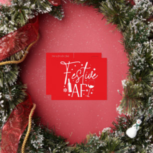 FestivalAF Weihnachtsfeiertage Rote Party Einladun Folie Einladungspostkarte