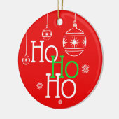Festivale Ho Ho Ho Typografie/benutzerdefinierte M Keramik Ornament (Links)