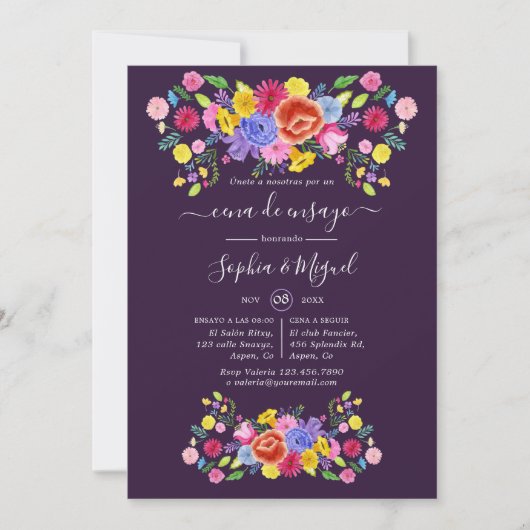 Festivalfarben Florenz Probe Abendessen Einladung (Vorderseite)