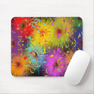 Festivalfarben Fuzzy Platsch und Party Confetti Mousepad