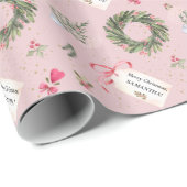 Festivalfarbenes Weihnachtsgrün Foto Geschenkpapier (Rolleneckpunkt)