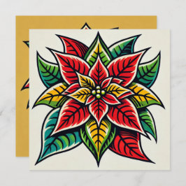 Festivalflora Pop Art Poinsettia Scrapbook Einladung