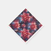 Festivalfloral Poinsettia Galaxy Muster Decoupage Serviette (Ecke)