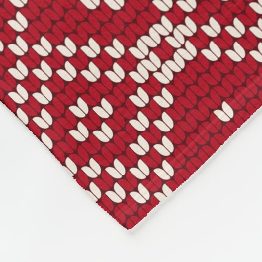 Festivalmuster in Rot und Weiß skandinavischer Str Fleecedecke (Ecke)