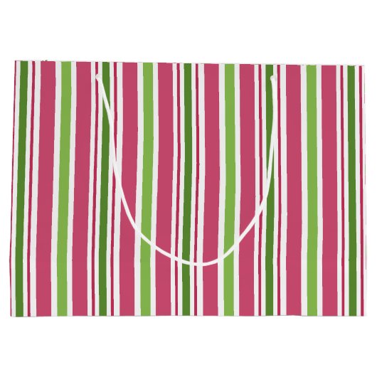 Festivalpink Candy Stripes Geschenktasche Große Geschenktüte (Rückseite)