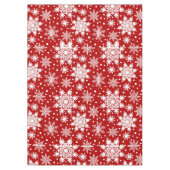Festivalrot und weißer Schneeflocken Nahtloses Mus Tischdecke (Vorderseite)