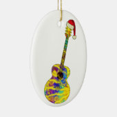 Festivals Akustische Gitarre Funny Funky Psychedel Keramik Ornament (Rechts)