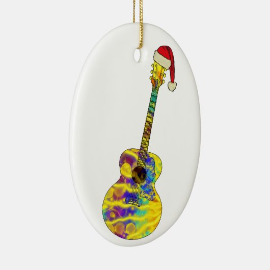 Festivals Akustische Gitarre Funny Funky Psychedel Keramik Ornament (Rechts)