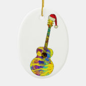 Festivals Akustische Gitarre Funny Funky Psychedel Keramik Ornament (Vorne)