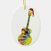 Festivals Akustische Gitarre Funny Funky Psychedel Keramik Ornament (Hinten)