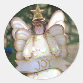 Festivals Angel Joy Gold Star Runder Aufkleber (Vorderseite)