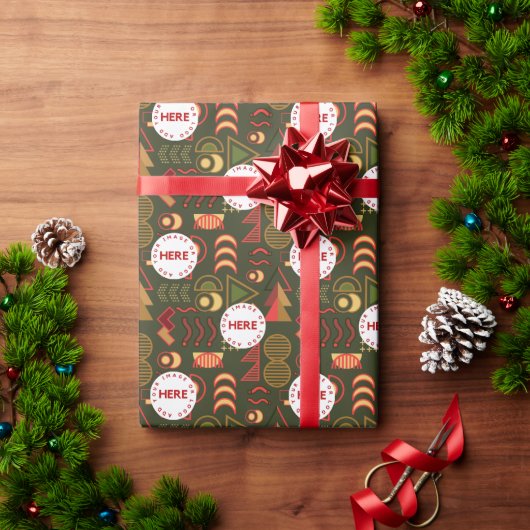 Festivals Art Deco Vintage Logo Weihnachten Geschenkpapier (Feiertagsgeschenk)