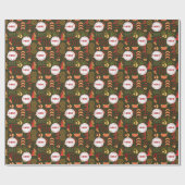 Festivals Art Deco Vintage Logo Weihnachten Geschenkpapier (Flach)