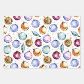 Festivals Bauble Watercolor Weihnachten Geschenkpapier Set (Vorderseite 3)