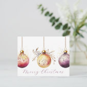 Festivals Baubles Weihnachtsgrüßkarte Postkarte (Stehend Vorderseite)