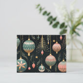 Festivals Baubles Weihnachtsgrüßkarte Postkarte (Stehend Vorderseite)