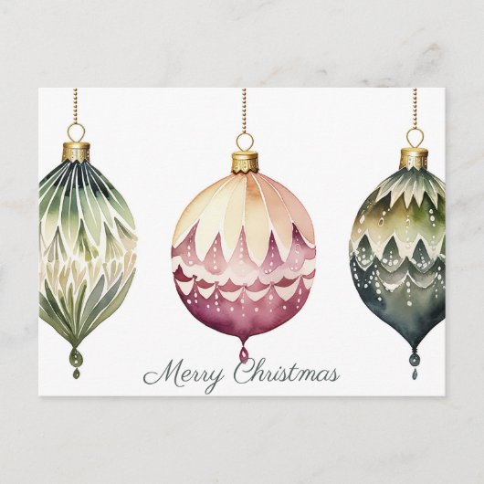 Festivals Baubles Weihnachtsgrüßkarte Postkarte (Vorderseite)