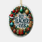 Festivals Bester Lehrer Weihnachten Keramik Ornament (Rechts)