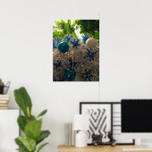 Festivals Blau und Silber Weihnachtsschmuck Poster (Heimbüro)