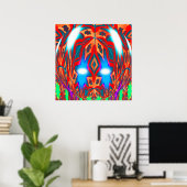 Festivals, blaue Sternenkunst Poster (Heimbüro)