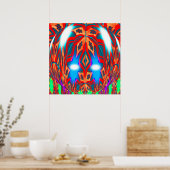 Festivals, blaue Sternenkunst Poster (Küche)