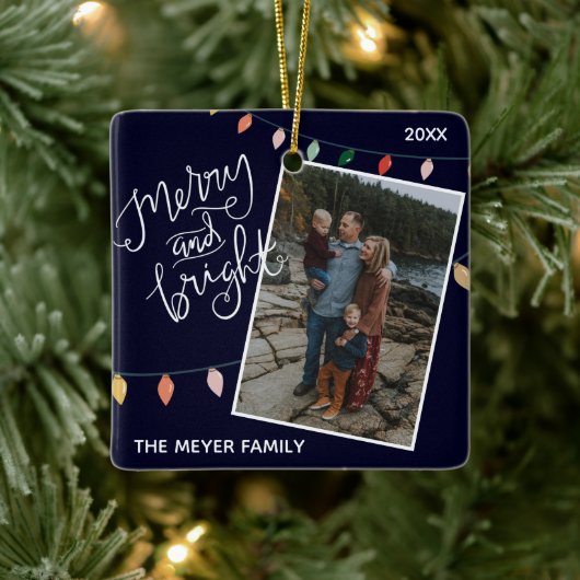 Festivals Blauer Fröhliche und helle Weihnachtsleu Keramikornament (Baum)