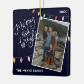 Festivals Blauer Fröhliche und helle Weihnachtsleu Keramikornament (Links)