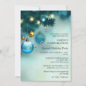 Festivals Blue Christmas Corporate Holiday Party Einladung (Vorderseite)