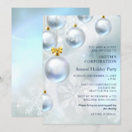 Festivals Blue Christmas Corporate Holiday Party i Einladung
