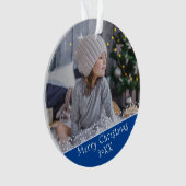 Festivals Blue Christmas Holiday Keepake Foto Ornament (Vorderseite)